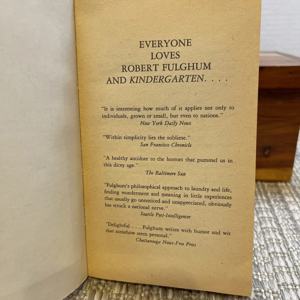 All I Really Need‎ to Know Kindergarten Robert Fulghum Book